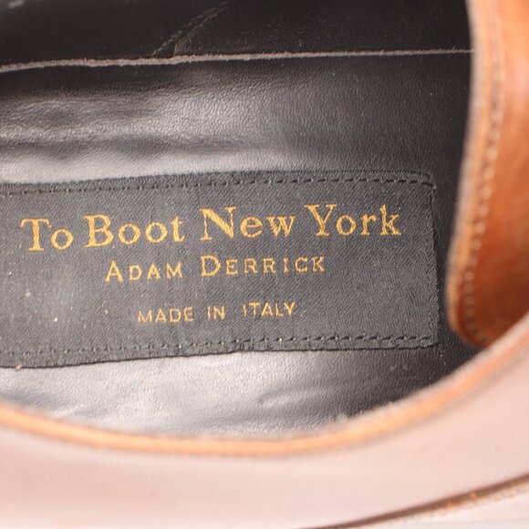 To Boot New York Mens Aidan Men's 9 Dress Shoes Oxfords Cap Toe Brown Leather - Picture 10 of 12